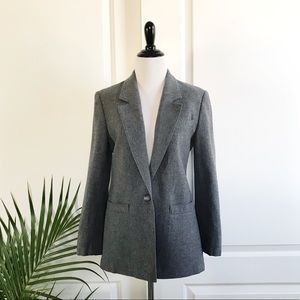 Pendleton Petite Gray Classic Wool Blazer